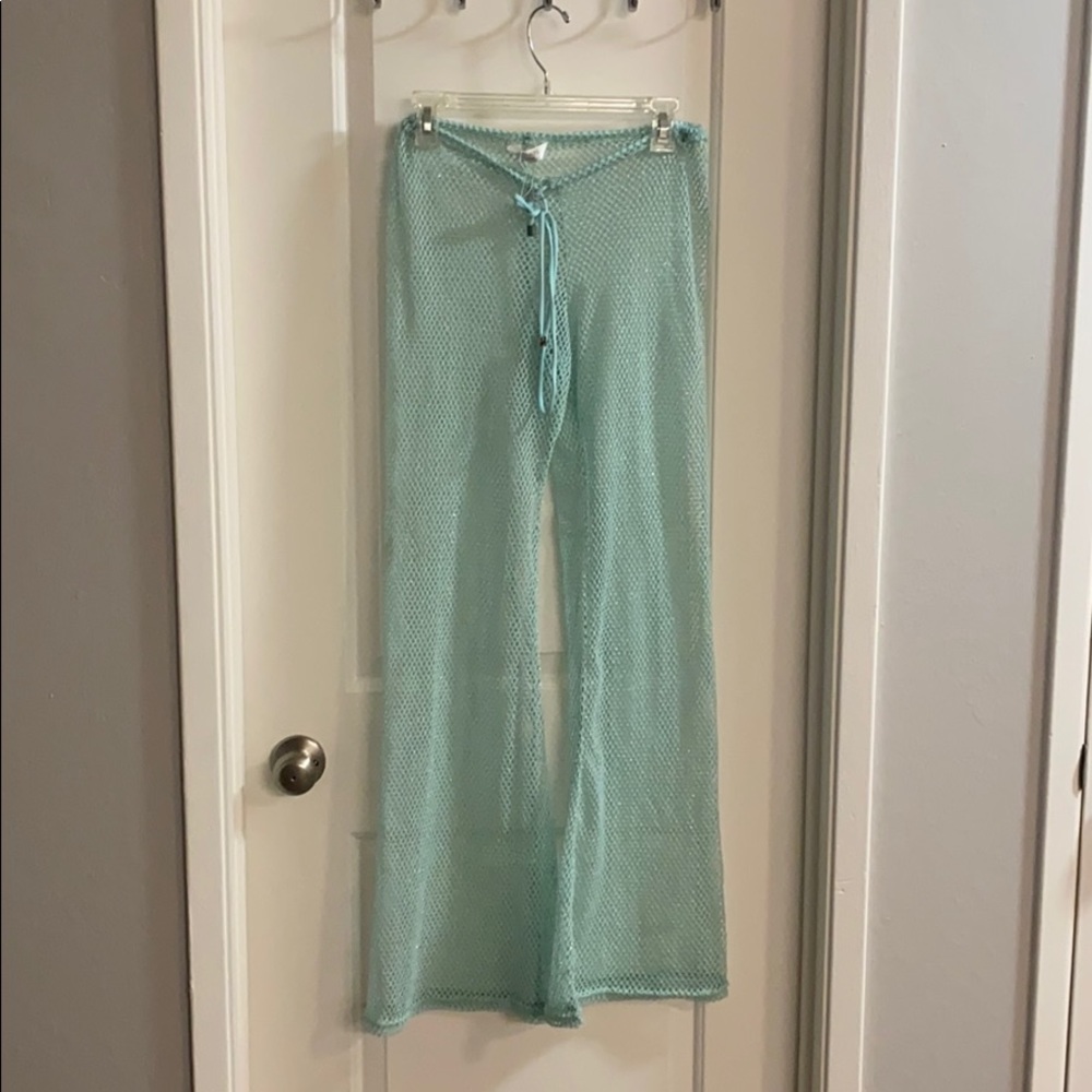 Teal beach cover up pants